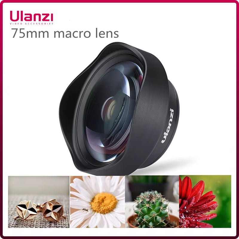 75MM 10X Super Macro Lens Phone Camera Lens 17MM Thread Phone Lens with Clip for Iphone 15 14 Sumsang