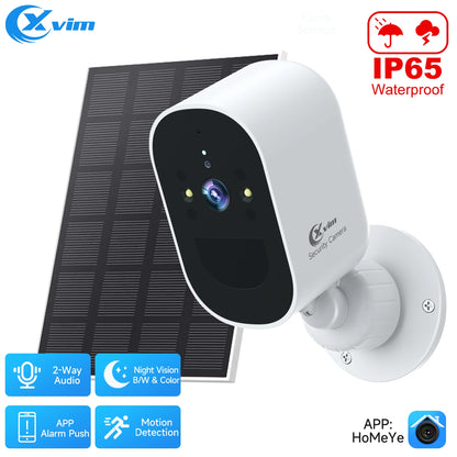 Xvim Security Camera Outdoor Wireless 1080P HD CCTV Video Surveillance Human Detection Solar Panel Powered Battery Wifi Camera