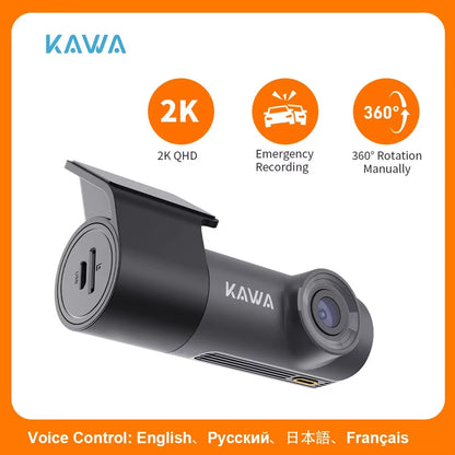 2K Dash Camera for Car DVR Dash Cam in the Car  D5 Video Recorder Emergency Voice Control Night Vision Wifi APP Monitor WDR