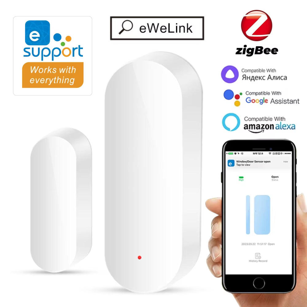 Zigbee Door Window Sensor Ewelink APP Smart Home Security Protection Door Open Closed Detector for Alexa Google Yandex Alice